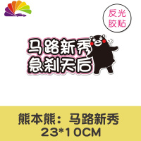 舒适主义磁性汽车贴纸新手上路车贴实习标志牌反光创意个性卡通可爱女司机 胶贴(马路新秀急刹天后)