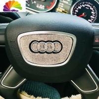 舒适主义新款镶钻奥迪TTA1A3A4A5A6SA7A8LQ1Q3Q5Q7方向车标改装饰车贴钻石 四方方向[奥迪]备注车型