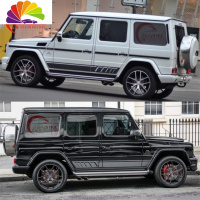 舒适主义奔驰G63AMG车贴 车身拉花W463 G500级463侧裙贴纸 G350D G55改装 官方材质:深灰色(店主