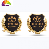 舒适主义丰田花冠卡罗拉威驰新锐志汽车车标金属车贴改装创意改装配件装饰 (丰田金色一对)