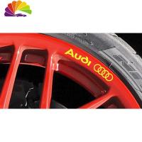 舒适主义奥迪汽车贴纸 轮毂车贴 A3 A4 A5 A6 A7 Q3 Q5 Q7改装贴纸 车贴 进口黄色一套4个