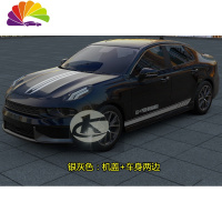 舒适主义适用于吉利领克03汽车贴纸拉花彩条02改装全车身贴机盖改装饰用品 银灰色:全套