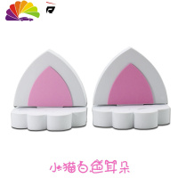 舒适主义汽车车顶装饰猫耳朵小树苗玩偶摆件可爱外饰品smart改装卡通车贴 白色小猫耳朵一对