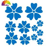 舒适主义反光车贴 汽车贴纸 小花套贴 樱花车贴 可爱花朵贴纸 盖划痕贴纸 [一组11朵]反光蓝色