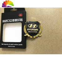 舒适主义4D金属立体车贴标现代朗动名图瑞纳ix35改装车标车标贴侧标装饰贴 现代碳纤侧标金色一个