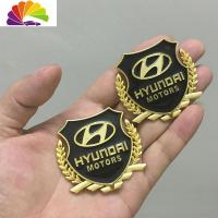 舒适主义4D金属立体车贴标现代朗动名图瑞纳ix35改装车标车标贴侧标装饰贴 现代侧标金色一对