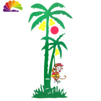 舒适主义汽车大货车车贴 车窗贴椰树象椰树猴贴纸个性贴贴花汽车用品 椰树猴2一张