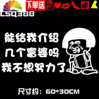 舒适主义趣味搞笑车贴能给我介绍几个富婆吗网红同款个性创意车贴纸 LSQ388白色