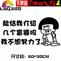舒适主义趣味搞笑车贴能给我介绍几个富婆吗网红同款个性创意车贴纸 LSQ388黑色
