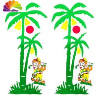 舒适主义汽车大货车车贴 车窗贴椰树象椰树猴贴纸个性贴贴花汽车用品 椰树猴1一对