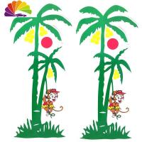 舒适主义汽车大货车车贴 车窗贴椰树象椰树猴贴纸个性贴贴花汽车用品 椰树猴2一对