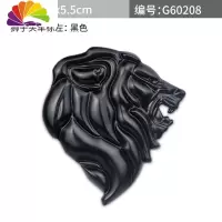 舒适主义汽车个性金属狮子头车标标致308车贴车身贴徽标侧标装饰贴划痕贴 狮子头车标左边黑色