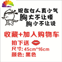 舒适主义现在的女人太小气汽车贴纸胸大不让说个性创意网红文字搞笑车身贴 表情现在的女人45cm*16黑色