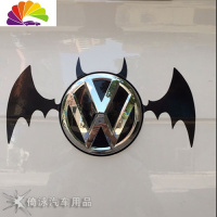 舒适主义大众新宝来改装后视镜车贴 桑塔纳 浩纳蔚领途观L装饰反光镜贴纸R 后标蝙蝠黑色[一张]
