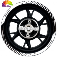 舒适主义标致 Django姜戈150cc ABS 踏板 改装 车贴 轮毂贴 钢圈 反光贴纸 姜戈专用加宽[外圈]银白