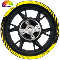 舒适主义标致 Django姜戈150cc ABS 踏板 改装 车贴 轮毂贴 钢圈 反光贴纸 姜戈专用加宽[外圈]黄