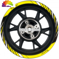 舒适主义标致 Django姜戈150cc ABS 踏板 改装 车贴 轮毂贴 钢圈 反光贴纸 姜戈专用加宽[外圈]黄加白