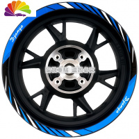 舒适主义标致 Django姜戈150cc ABS 踏板 改装 车贴 轮毂贴 钢圈 反光贴纸 姜戈专用加宽[外圈]深蓝