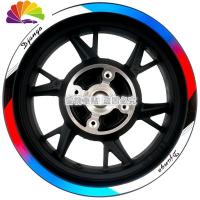 舒适主义标致 Django姜戈150cc ABS 踏板 改装 车贴 轮毂贴 钢圈 反光贴纸 姜戈专用加宽[外圈]宝马渐变
