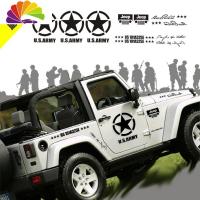 舒适主义二战军事吉普JEEP车贴牧马人整车身贴指南者全车贴纸东风风神AX4 黑色左右+机盖