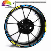 舒适主义摩托车贴花 GW250 DL250 GSX250R车圈轮毂贴 轮毂框个性反光贴 新款弯刀反光蓝+黄