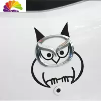 舒适主义猫头鹰车贴搞笑车贴适用于马自达贴纸车标贴 马2马3马6车标 反光银18CM