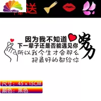 舒适主义往后余生不慌不忙做个小流氓车贴纸汽车个性创意文字网红天窗车贴 因为我不知道[45cm]黑色