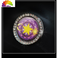 舒适主义汽车一键启动按钮装饰贴钻车载内装饰用品无钥匙点开关装饰圈 紫色魔法阵一键启动圈车贴