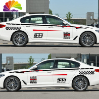 舒适主义汽车贴花改装车身拉花个性腰线贴纸遮档刮痕创意贴画整车贴纸 911腰线进口材料黑红