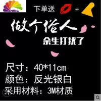 舒适主义做个俗人贪财好色一身正气车贴汽车反光贴纸个性创意文字贴纸定制 余生打扰了(送粉色桃叶)