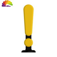 舒适主义3D立体车贴车顶装饰摆件小树苗恶魔角卖萌利器车全身贴车外装饰品 黄色感叹号