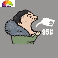 舒适主义王校长王思聪吃热狗面包创意贴纸ig队标油箱盖油号车贴游戏车贴 95#白色字