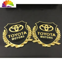 舒适主义汽车丰田凯美瑞卡罗拉汉兰达运动叶子板装饰贴标金属车标侧标改装 丰田侧标金色一对车贴