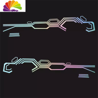 舒适主义野马思域车贴网红汽车外观个性改装装饰遮挡划痕车身通用贴纸拉花 B款七彩镭射