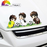 舒适主义汽车划痕贴羽毛个性创意车身遮挡保险杠改装装饰车贴贴纸汽车装饰 A23足球男孩