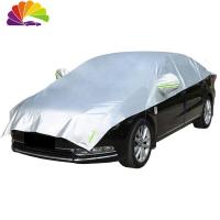 舒适主义汽车车衣遮阳罩防晒隔热汽车半罩车衣半截半身车套遮阳伞夏季防雨 牛津加厚[两厢]留言车型