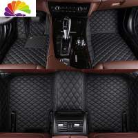 舒适主义2019款保时捷macan迈凯卡宴 Panamera帕拉梅拉全包围专用汽车脚垫 皮质款[黑色黑线单层]