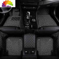舒适主义2019奥迪A8L A6LQ5L Q5 Q7 Q3 A4LA5专用汽车脚垫全包围丝圈脚垫 双层小方格款黑灰色+丝