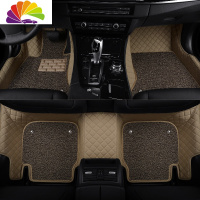 舒适主义2019奥迪A8L A6LQ5L Q5 Q7 Q3 A4LA5专用汽车脚垫全包围丝圈脚垫 双层小方格款米色+丝圈