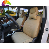 舒适主义2013款长安新奥拓1.0L锋驭汽车专用全革座套PU坐垫套四季 奥拓专用[米色]加腰枕品质保证