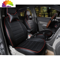舒适主义2013款长安新奥拓1.0L锋驭汽车专用全革座套PU坐垫套四季 奥拓专用[黑色红边]加腰枕品质保证