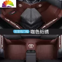 舒适主义2018款丰田普拉多霸道2700脚垫专用5座7座丝圈全包围汽车脚垫改装 [单层包门槛]横纹咖色咖线三标
