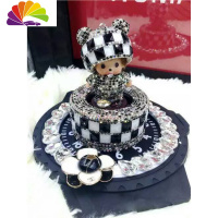 舒适主义汽车用品装饰可爱创意个性车用车内车载车上水钻香水座蒙奇奇摆件 限量黑白蒙奇奇车用香水