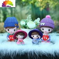 舒适主义创意车载香水汽车摆件车内饰品车子男女可爱个性车上用品车 [四口之家]爸妈(花花乐乐)圆礼帽+平安花香薰座+大