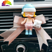 舒适主义INS网红可爱茉莉Molly汽车空调出风口香水卡通车载香薰车内装饰女 蓝色可爱睡衣车用香水