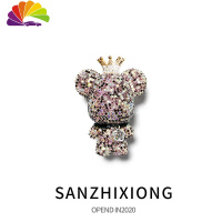 舒适主义车载香水镶钻小熊汽车空调出风口香水夹香薰创意车内香水装饰淡香 镶钻小熊出风口香水-紫色