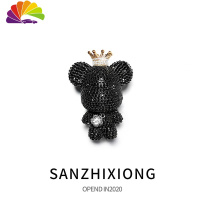 舒适主义车载香水镶钻小熊汽车空调出风口香水夹香薰创意车内香水装饰淡香 镶钻小熊出风口香水-黑色