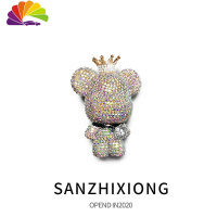 舒适主义车载香水镶钻小熊汽车空调出风口香水夹香薰创意车内香水装饰淡香 镶钻小熊出风口香水-七彩色