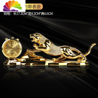 舒适主义豹子貔貅车载香水摆件汽车用座式香水男士车内饰品香水座淡香 [带表]金色满钻豹子香水座带钟表