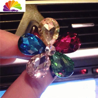 舒适主义水晶花汽车出风口装饰镶钻闪钻女士车载风口香水车用汽车内饰用品 水晶花出风口-彩-不含香车用香水